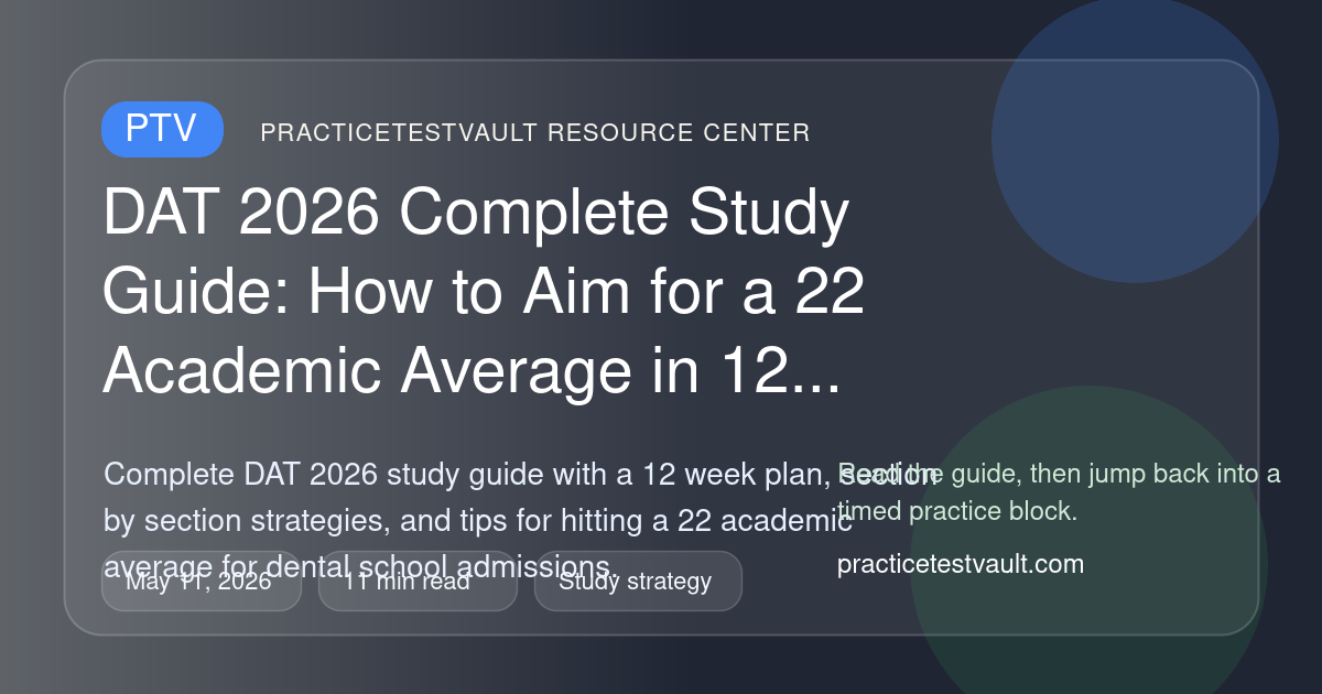 DAT 2026 Complete Study Guide: How to Aim for a 22 Academic Average in ...