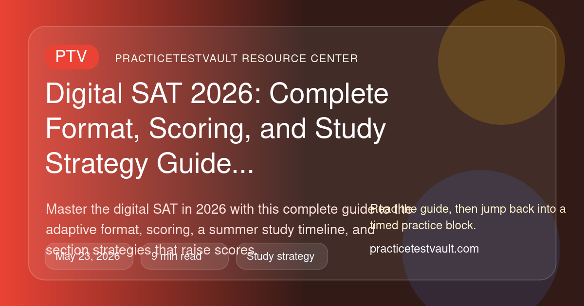 PracticeTestVault article illustration for Digital SAT 2026: Complete Format, Scoring, and Study Strategy Guide
