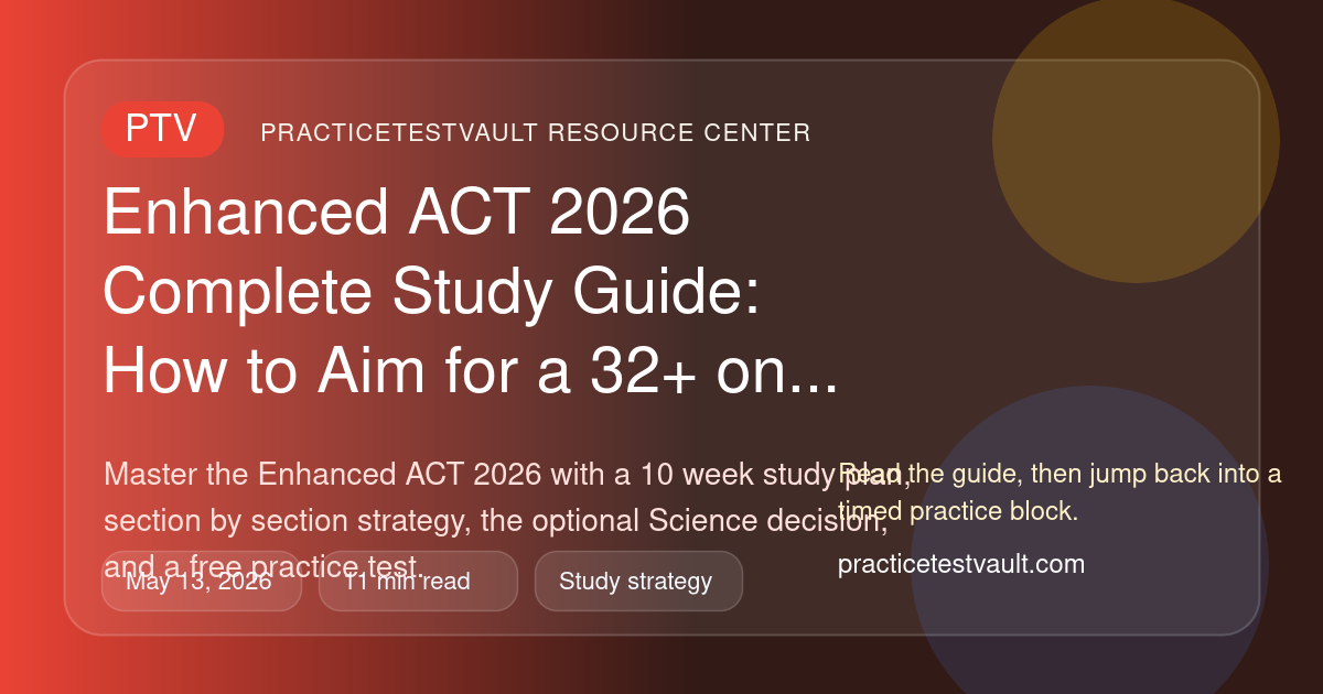 PracticeTestVault article illustration for Enhanced ACT 2026 Complete Study Guide: How to Aim for a 32+ on the New Shorter ACT