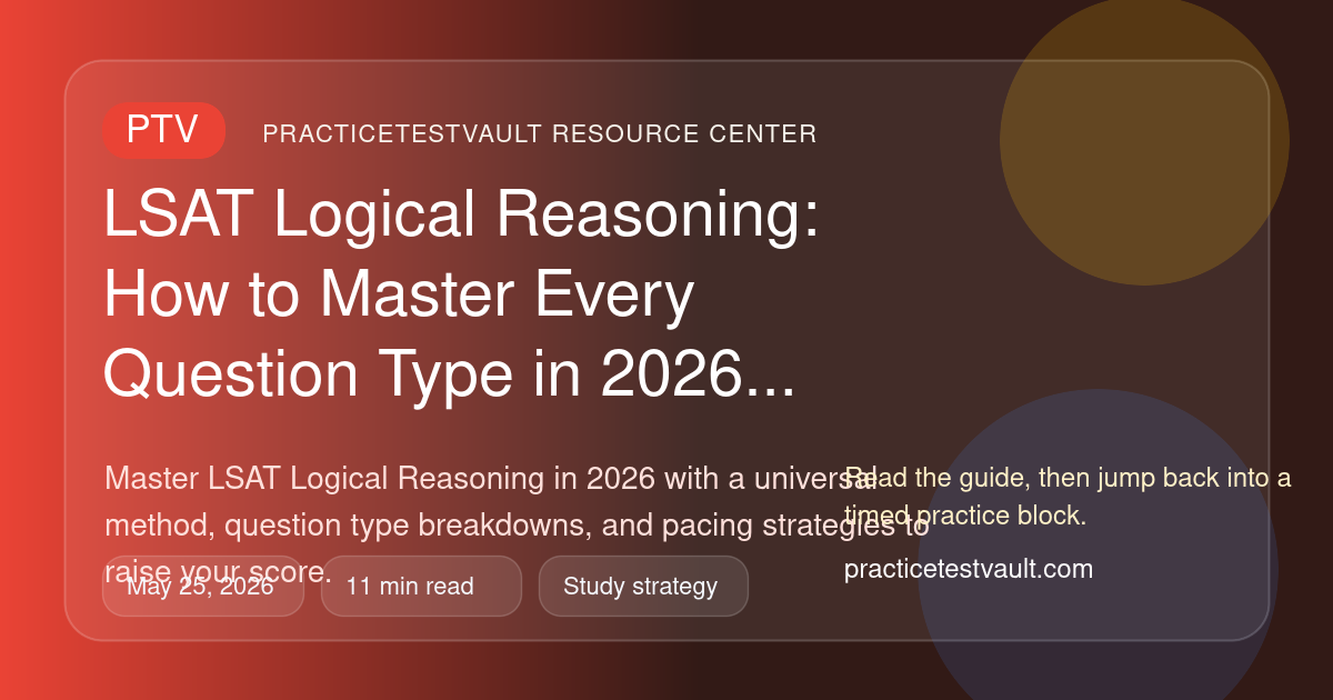 PracticeTestVault article illustration for LSAT Logical Reasoning: How to Master Every Question Type in 2026