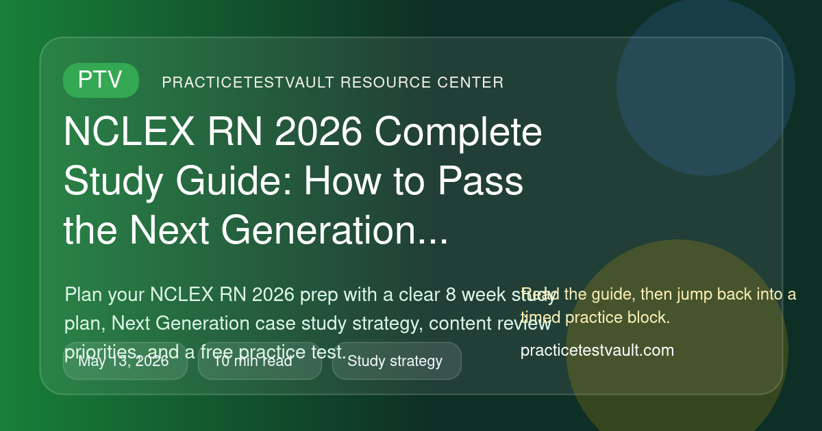 PracticeTestVault article illustration for NCLEX RN 2026 Complete Study Guide: How to Pass the Next Generation NCLEX on Your First Attempt