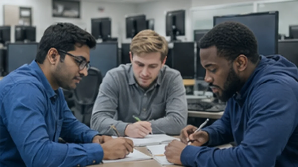 Cisco CCNP ENCOR practice test students taking an online exam with rationales and sample questions