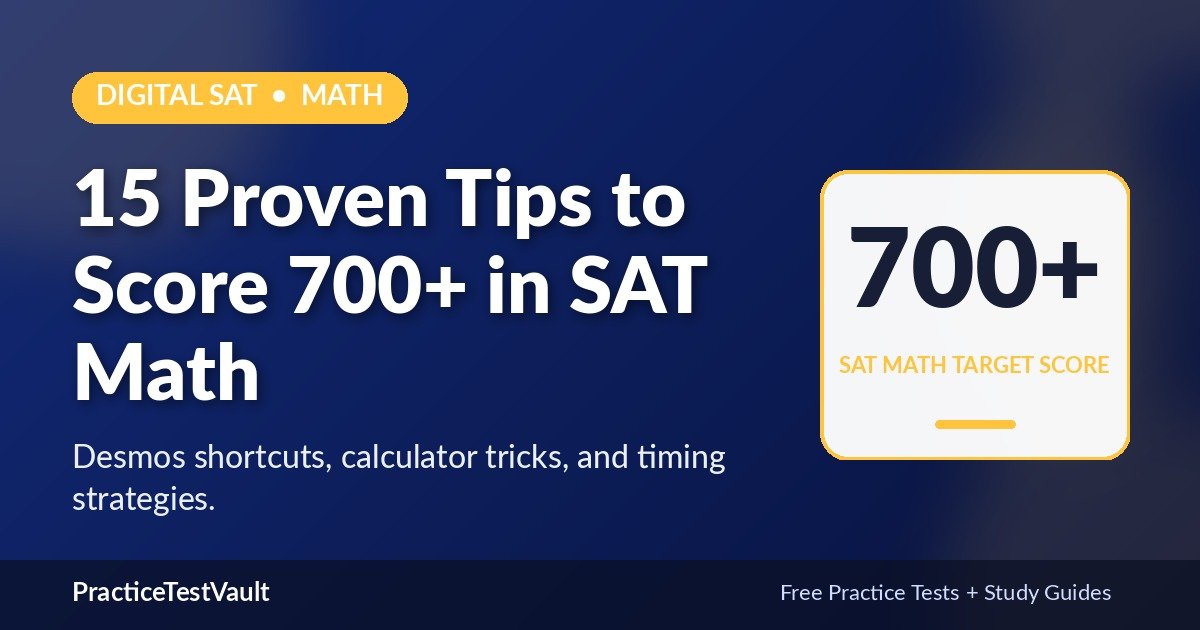 Digital SAT math tips hero image with target score 700 plus banner