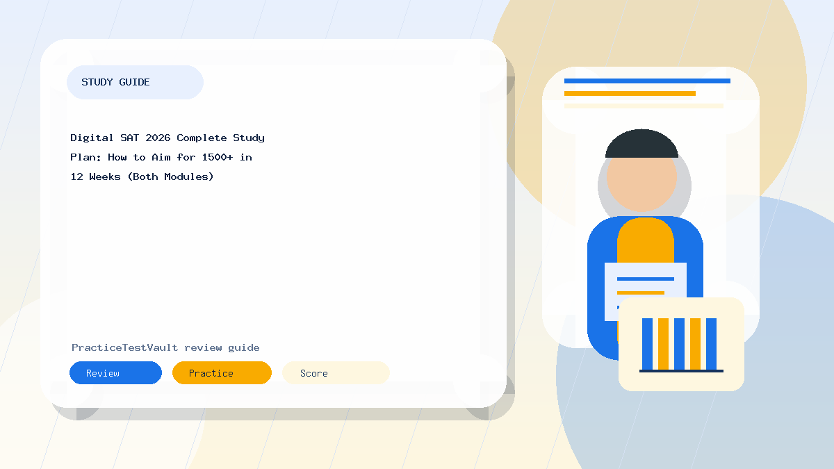 Digital SAT 2026 Complete Study Plan: How to Aim for 1500+ in 12 Weeks (Both Modules) study guide image for PracticeTestVault